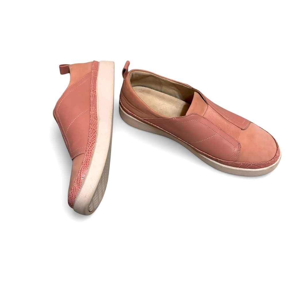 Vionic Zinah Sneakers Leather Pink Comfort Casual Pull On Womens 9.5